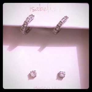 Ss hoop and stud earrings